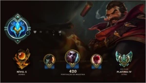 Conta League Of Legends 107 campeoes 60+skin platina4 LOL