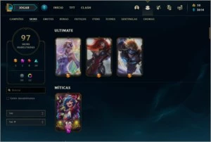 conta diamante 3, 4bonecos para adquirir todos, lvl 454 - League of Legends LOL