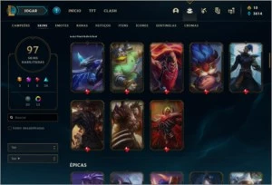 conta diamante 3, 4bonecos para adquirir todos, lvl 454 - League of Legends LOL