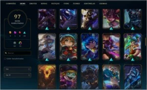 conta diamante 3, 4bonecos para adquirir todos, lvl 454 - League of Legends LOL