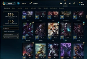 Conta Platina 4 com TODOS os champs e 153 Skins + 3 Vitorios - League of Legends LOL