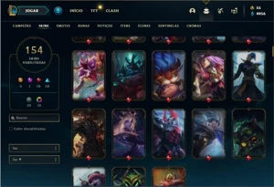 Conta Platina 4 com TODOS os champs e 153 Skins + 3 Vitorios - League of Legends LOL