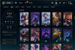 Conta Platina 4 com TODOS os champs e 153 Skins + 3 Vitorios - League of Legends LOL