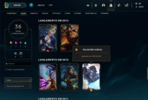 Conta PLAT 4 soloQ / PLAT 3 TFT - Pulsefire EZ skin - League of Legends LOL