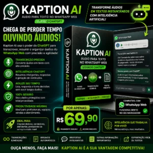 Kaption AI — Áudio do  [conteúdo removido] App Web Virando Texto com IA - Redes Sociais