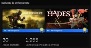 Conquistas STEAM - platinas ou conquista especifica