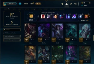 Esmeralda 2 com 70 Champs e 13 Skins - League of Legends LOL