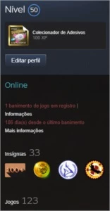 CONTA STEAM 123JOGOS LVL 50