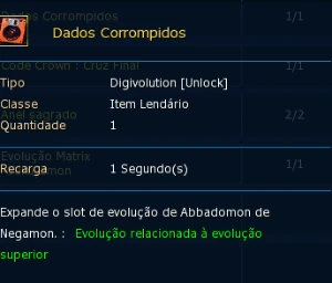 Item Evolução Abaddomon Ladmo Omega