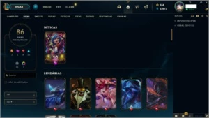 CONTA ANTIGA 2013 DIVERSAS SKINS LEGADO LEAGUE OF LEGENDS LOL
