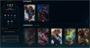Conta ouro 3 - 182 skins - todos os champs - League of Legends LOL