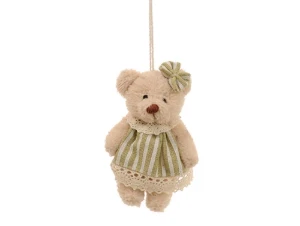 Ursinha de vestido de Listras - Pistache (7 cm) - Artesanato e Personalizados