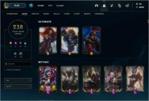 Conta League of legends com 238 skins (Melhor preço) LOL