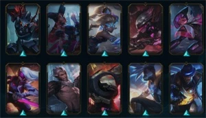 LEAGUE OF LEGENDS 113 SKINS TODOS OS CAMPEÕES LOL