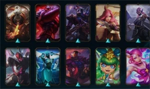 LEAGUE OF LEGENDS 113 SKINS TODOS OS CAMPEÕES LOL