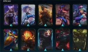 LEAGUE OF LEGENDS 113 SKINS TODOS OS CAMPEÕES LOL