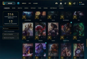 Conta Unranked com 65 Champs e 21 Skins - League of Legends LOL