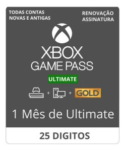 Xbox Gamepass Ultimate 1 Mês - Código de 25 dígitos - Gift Cards