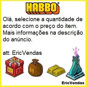 HABBO MOEDAS VENDAS