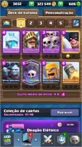 Clash royale , conta lvl 13 , tem todas as cartas