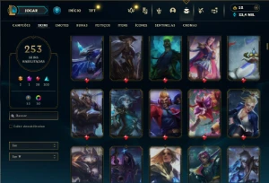 Esmeralda 2 com TODOS os champs e 253 Skins  + 6 Vitoriosas - League of Legends LOL