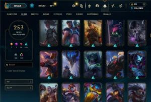 Esmeralda 2 com TODOS os champs e 253 Skins  + 6 Vitoriosas - League of Legends LOL