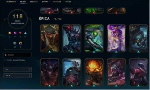 Conta LoL 118 Skins (desde a season 2) - League of Legends