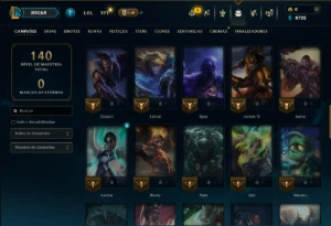Ouro 3 com 60 Champs e 12 Skins - League of Legends LOL