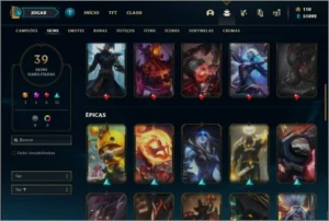 Conta ouro 1 com 39 skins e 79 champs ( MAIN TOP ) - League of Legends LOL