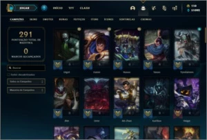 Conta ouro 1 com 39 skins e 79 champs ( MAIN TOP ) - League of Legends LOL