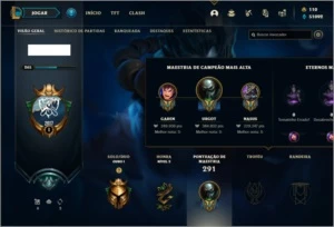 Conta ouro 1 com 39 skins e 79 champs ( MAIN TOP ) - League of Legends LOL