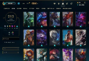 Unranked com TODOS os champs e 213 Skins ( SUP / MID ) - League of Legends LOL