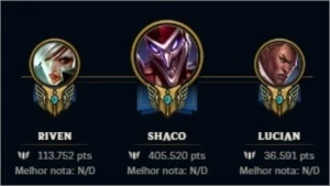 Conta de LOL (55 Skins) - Unranked - 400k de Shaco - League of Legends