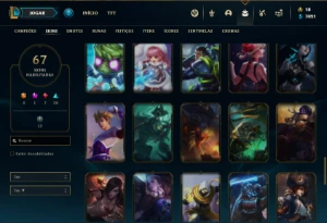 Conta ouro 2 com 105 Champs e 67 Skins - League of Legends LOL