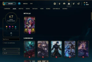 Conta ouro 2 com 105 Champs e 67 Skins - League of Legends LOL