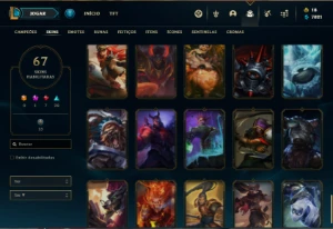 Conta ouro 2 com 105 Champs e 67 Skins - League of Legends LOL