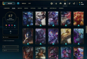 Conta ouro 2 com 105 Champs e 67 Skins - League of Legends LOL