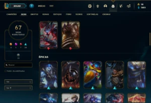 Conta ouro 2 com 105 Champs e 67 Skins - League of Legends LOL