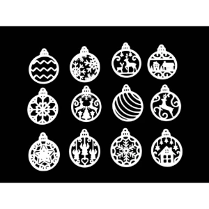 Kit com 12 Enfeites Vazados de Natal - 6 cm - Artesanato e Personalizados