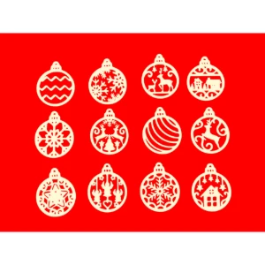 Kit com 12 Enfeites Vazados de Natal - 6 cm - Artesanato e Personalizados