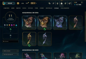 Ouro 4 com 45 Champs e 9 Skins - League of Legends LOL