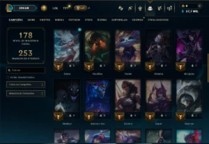 Ouro 4 com 45 Champs e 9 Skins - League of Legends LOL