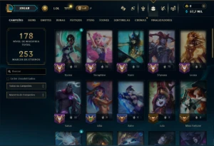 Ouro 4 com 45 Champs e 9 Skins - League of Legends LOL