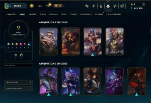 Ouro 4 com 45 Champs e 9 Skins - League of Legends LOL