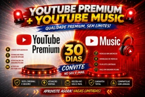 Youtube Premium + Youtube Music Sem Anúncios 30 Dias - Assinaturas e Premium