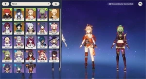 Genshin Impact Yelan C1 + Venti + Yoimiya + Diluc C1 + armas