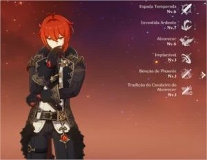 CONTA AR 43 - Diluc + Zhongli + 9k Gemas + 57 Resinas -NA-PC - Genshin Impact