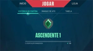 Conta Valorant Ascendente 1 -- 1000 REAIS DE SKINS