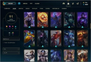 Conta ouro 4 com 100 champs e 91 skins - League of Legends LOL