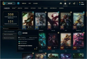 Conta ouro 4 com 100 champs e 91 skins - League of Legends LOL